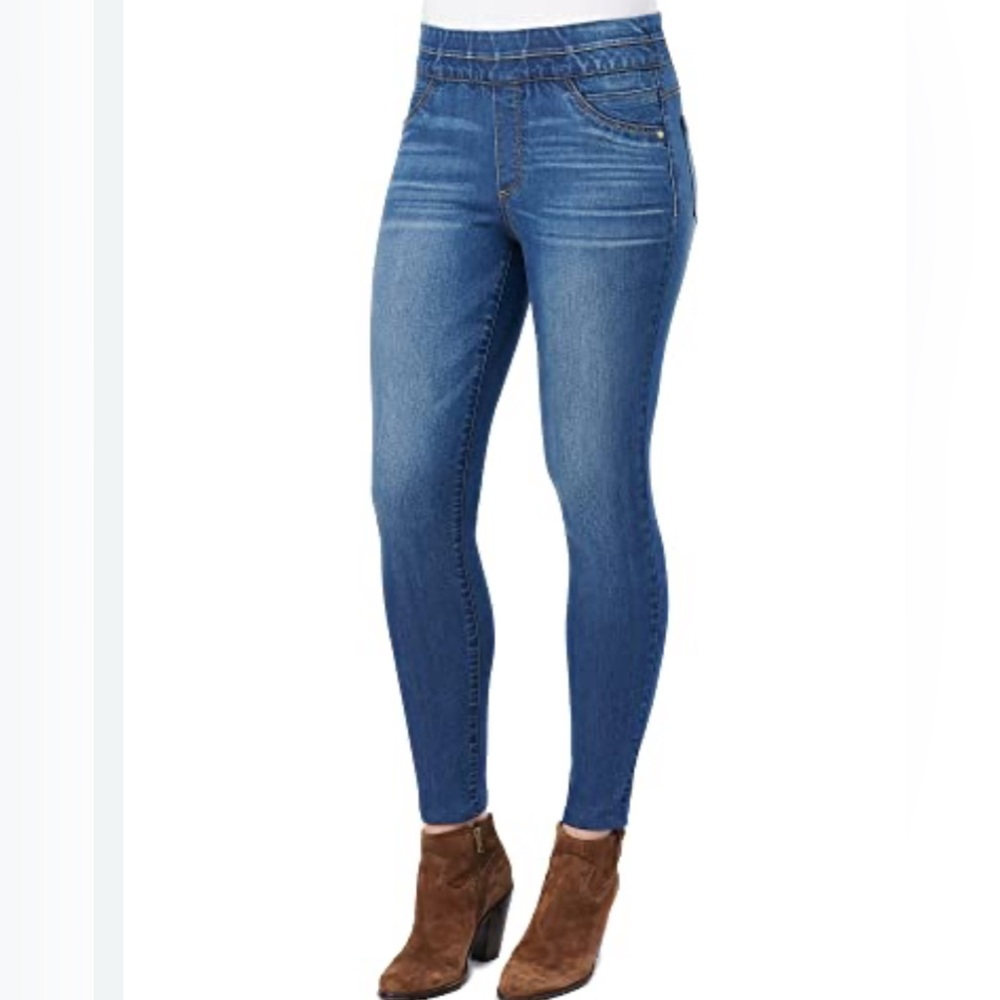Democracy AB Technology Pull-on Skinny Jeans Medium Wash Denim Women's 8 EUC